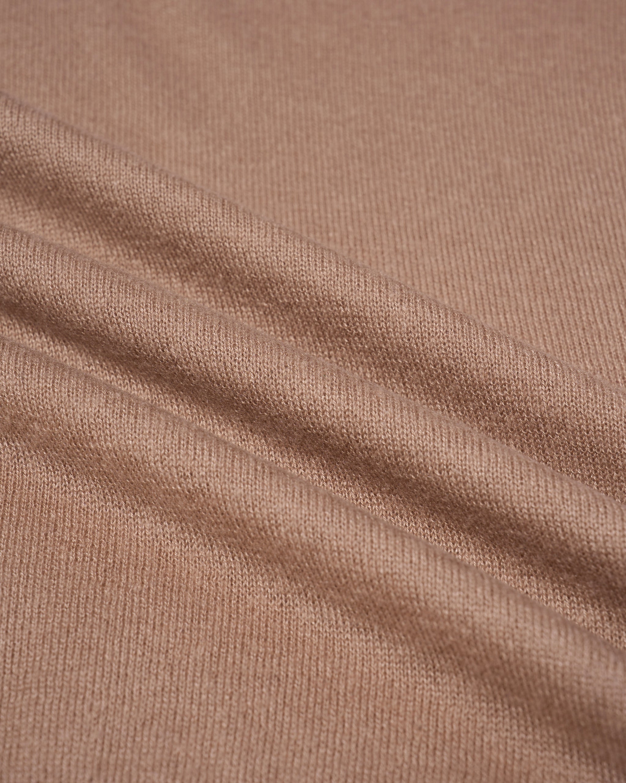 Knitted mock with zipper sweater - Taupe - silk and cashmere