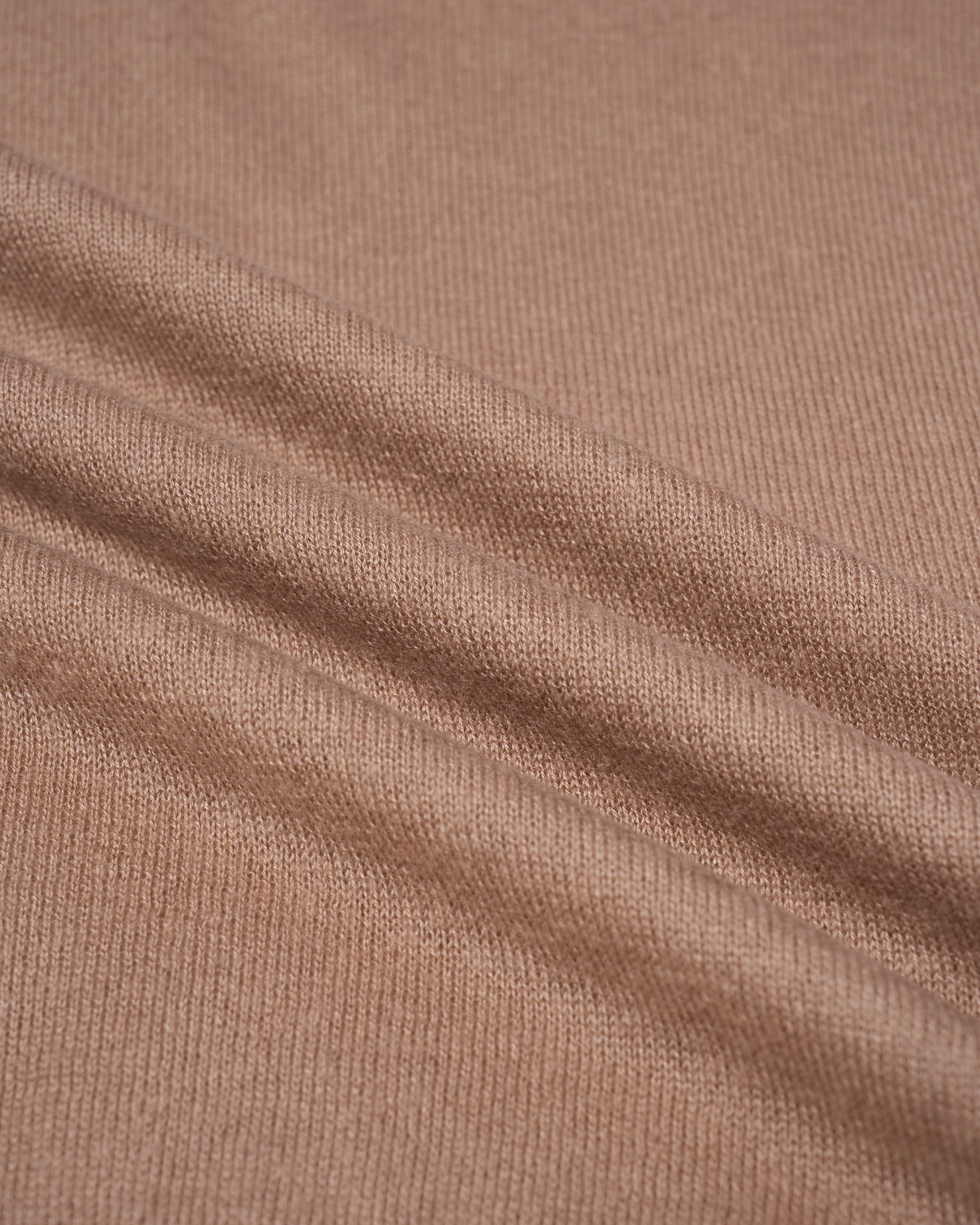 Knitted mock with zipper sweater - Taupe - silk and cashmere