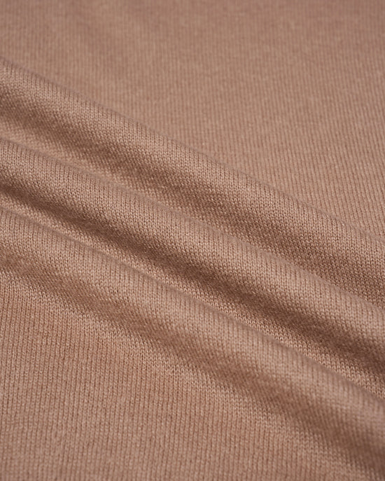 Knitted mock with zipper sweater - Taupe - silk and cashmere