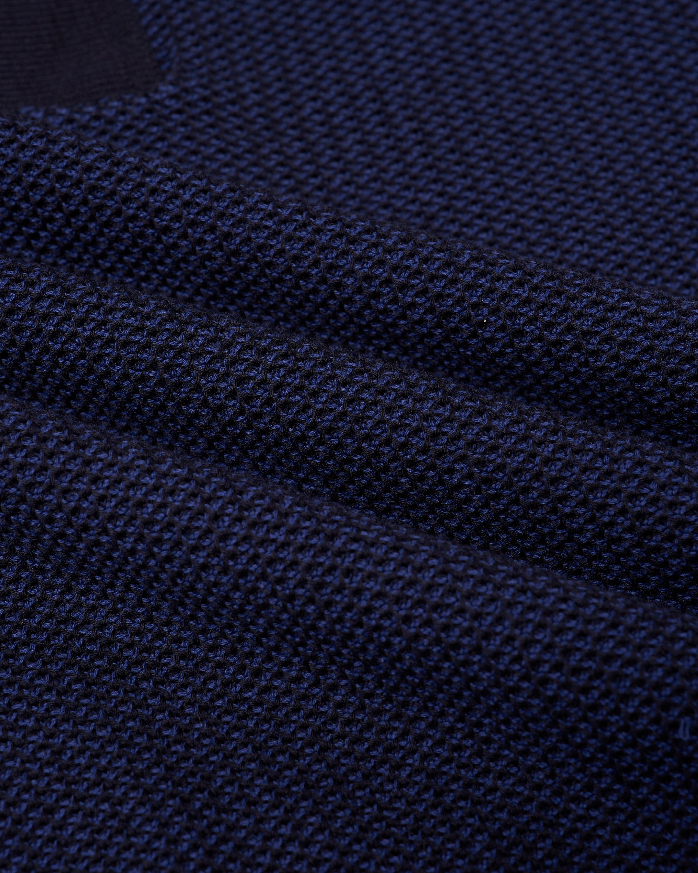 Knitted polo two tone spinet stitch - Blue and purple - cotton