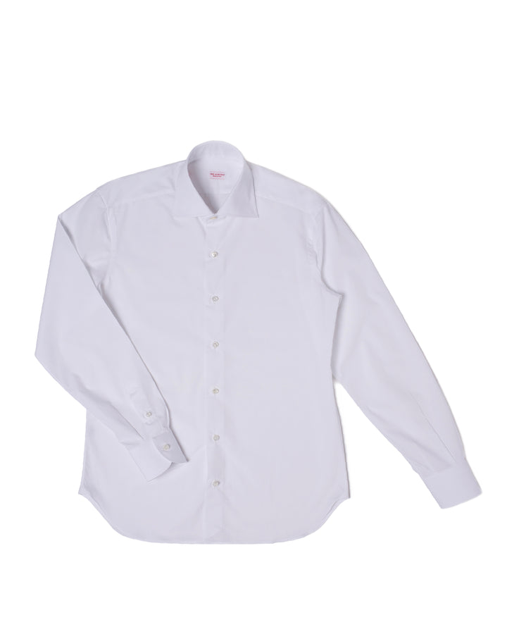 Spread collar shirt - White poplin cotton
