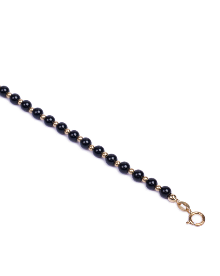 18K gold beads with Onyx beads bracelet