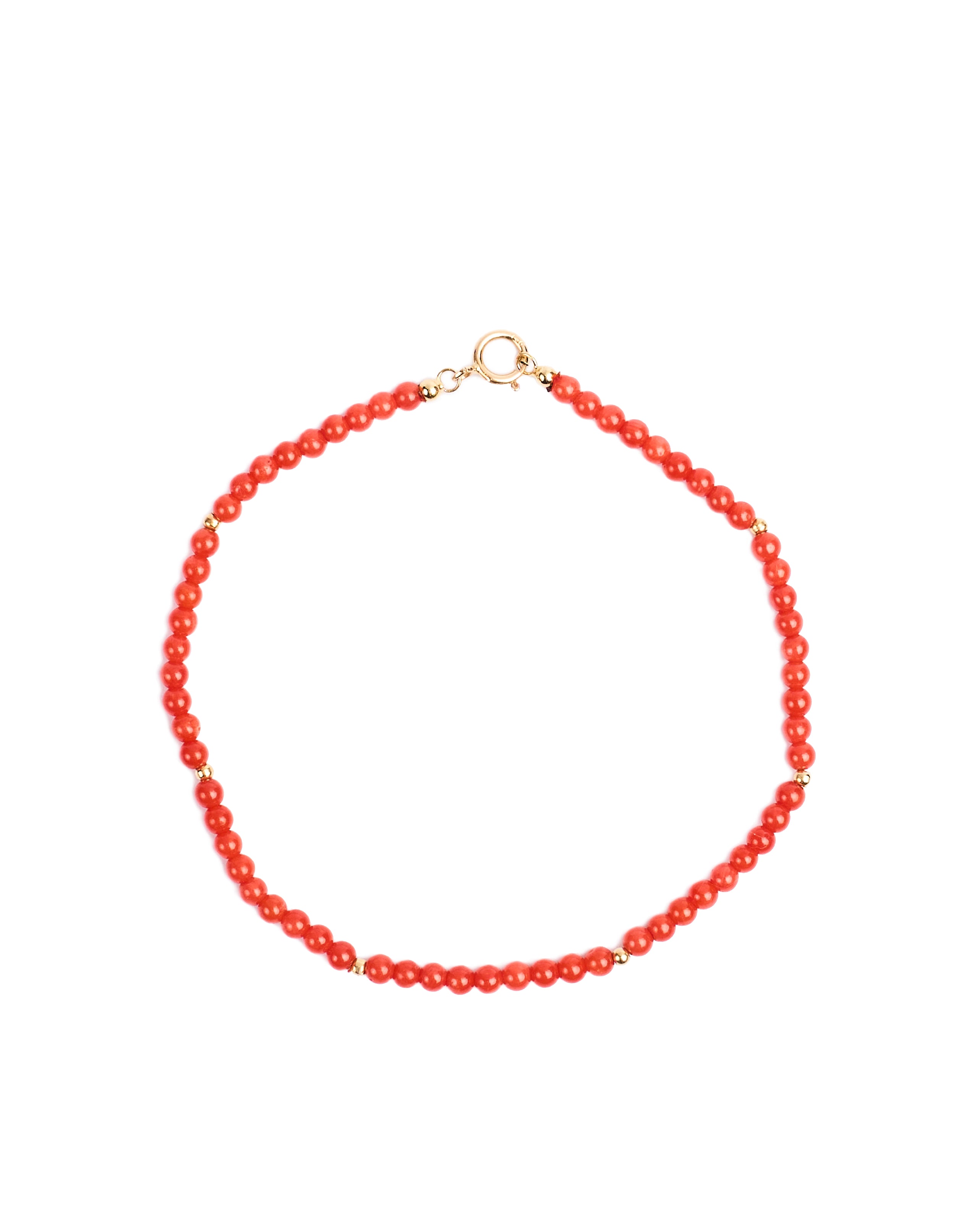 18K gold beads with coral beads small bracelet