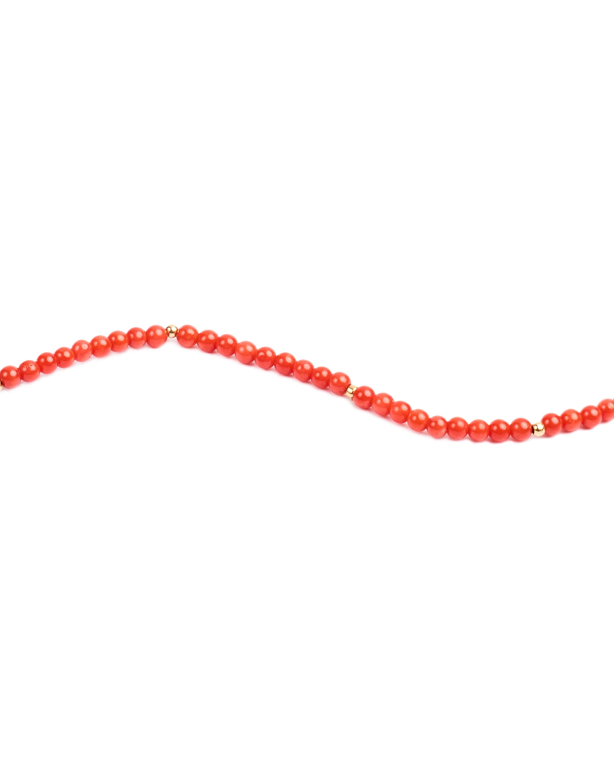 18K gold beads with coral beads small bracelet