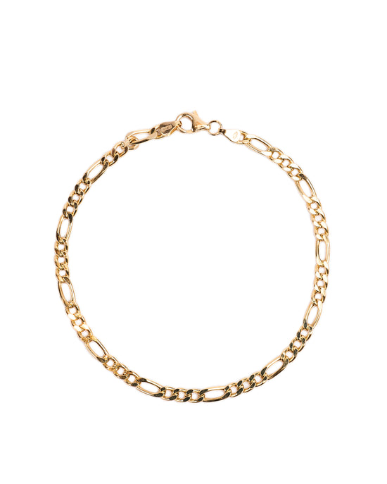 18K gold Figaro chain bracelet