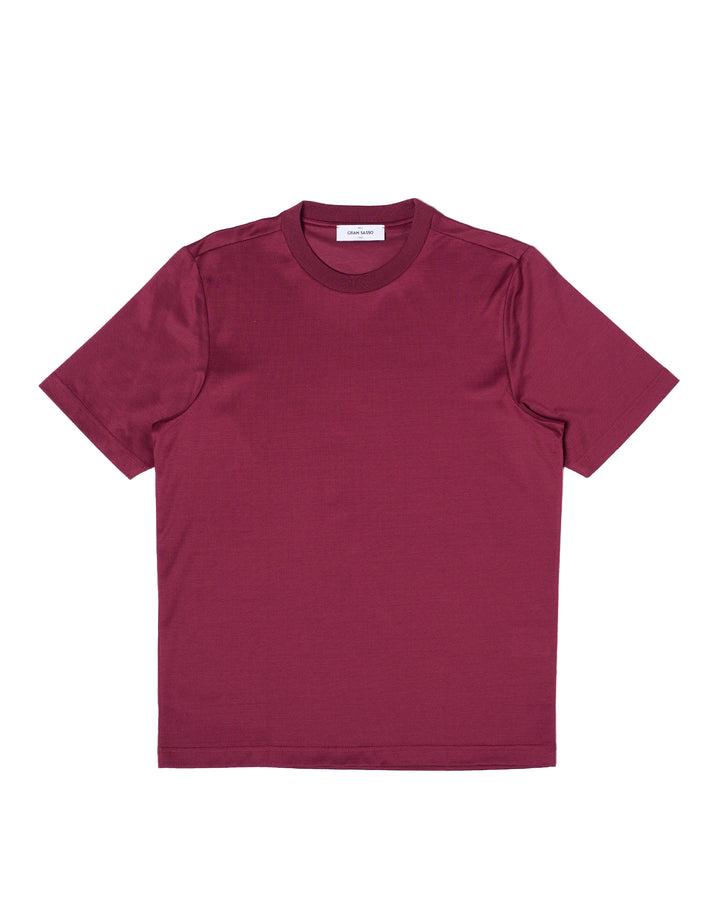 Crewneck cotton jersey T-shirt - Maroon red