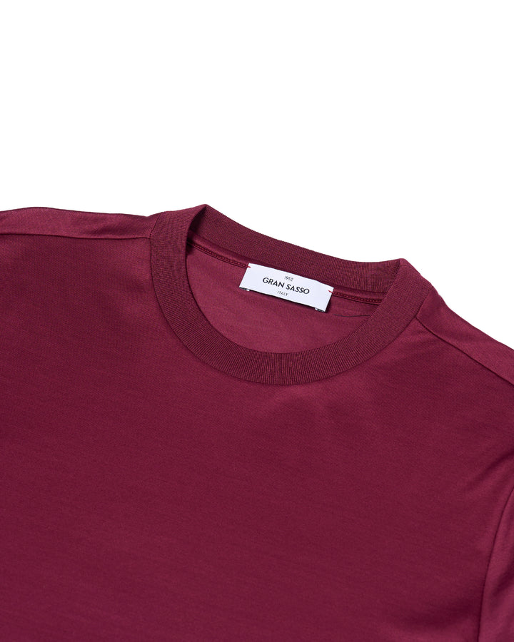 Crewneck cotton jersey T-shirt - Maroon red