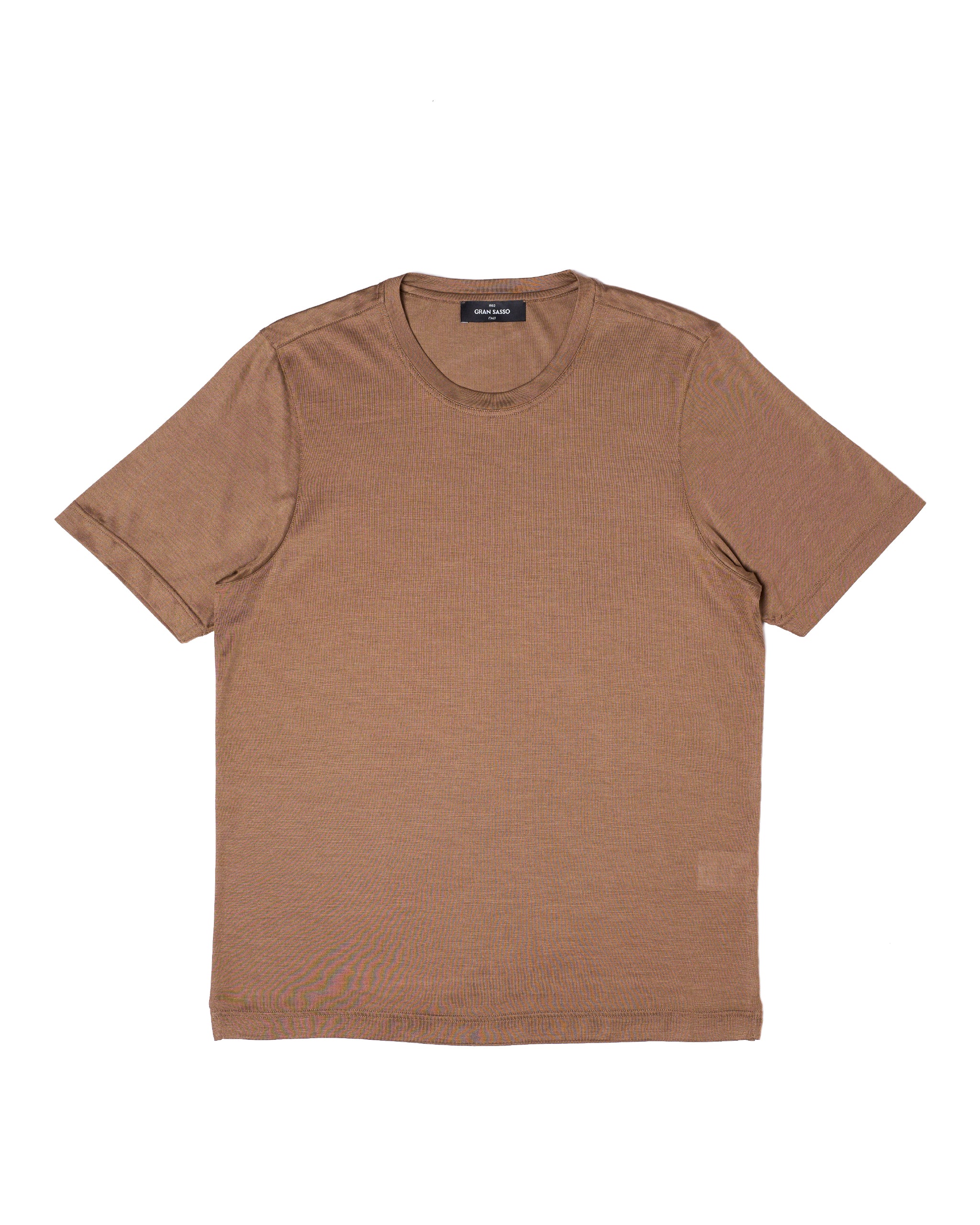 Crewneck silk jersey T-shirt - Brown