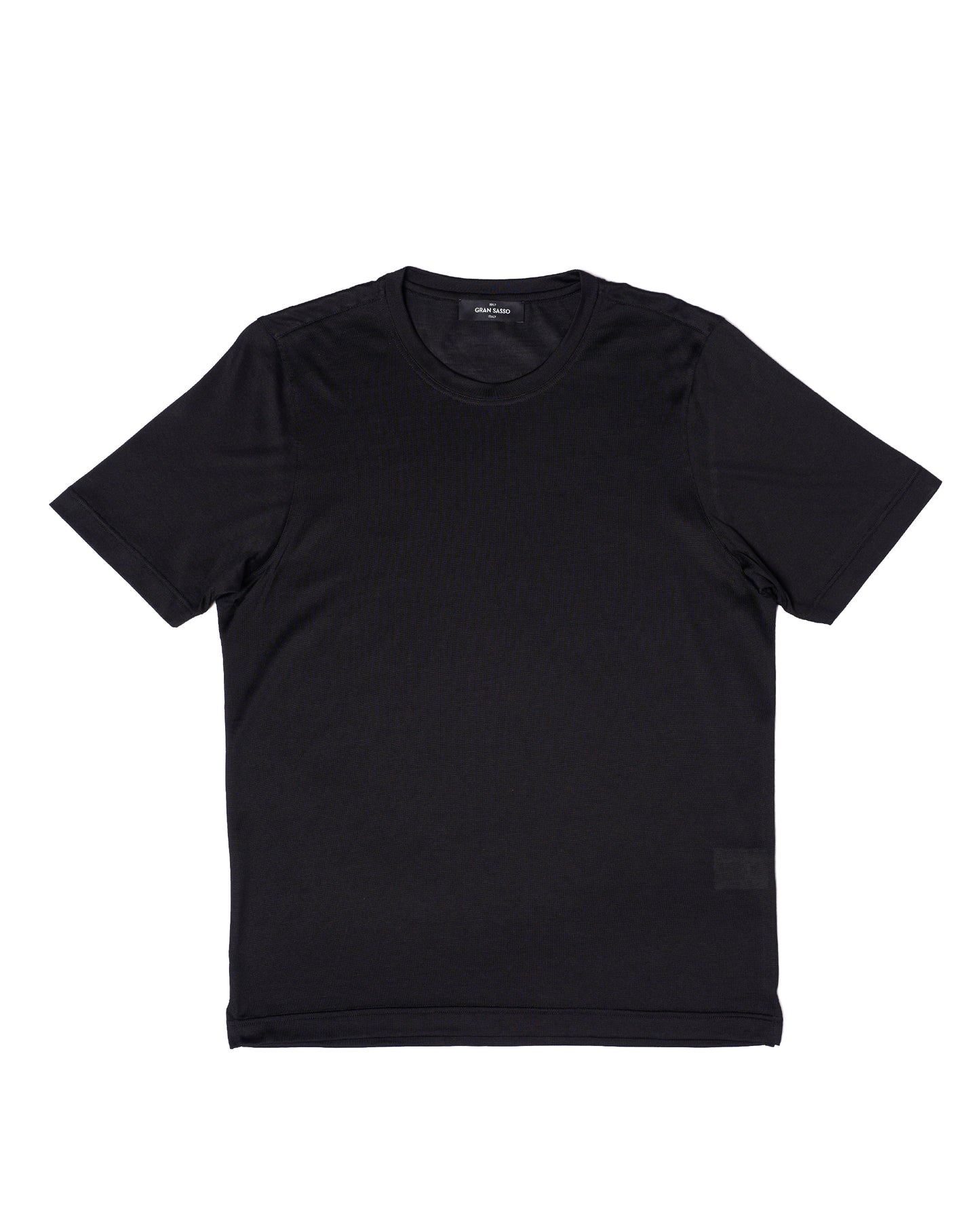 Crewneck silk jersey T-shirt - Black