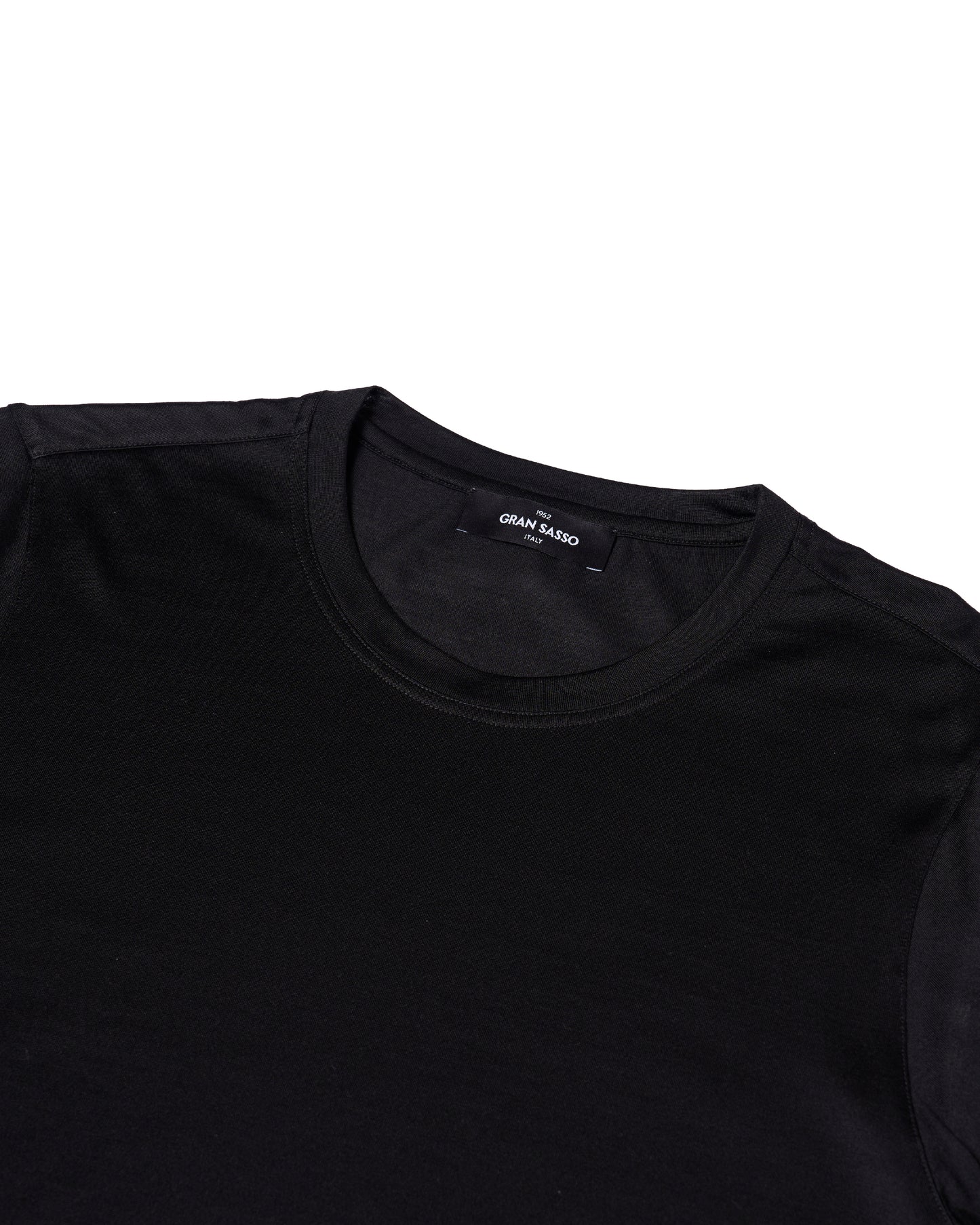 Crewneck silk jersey T-shirt - Black