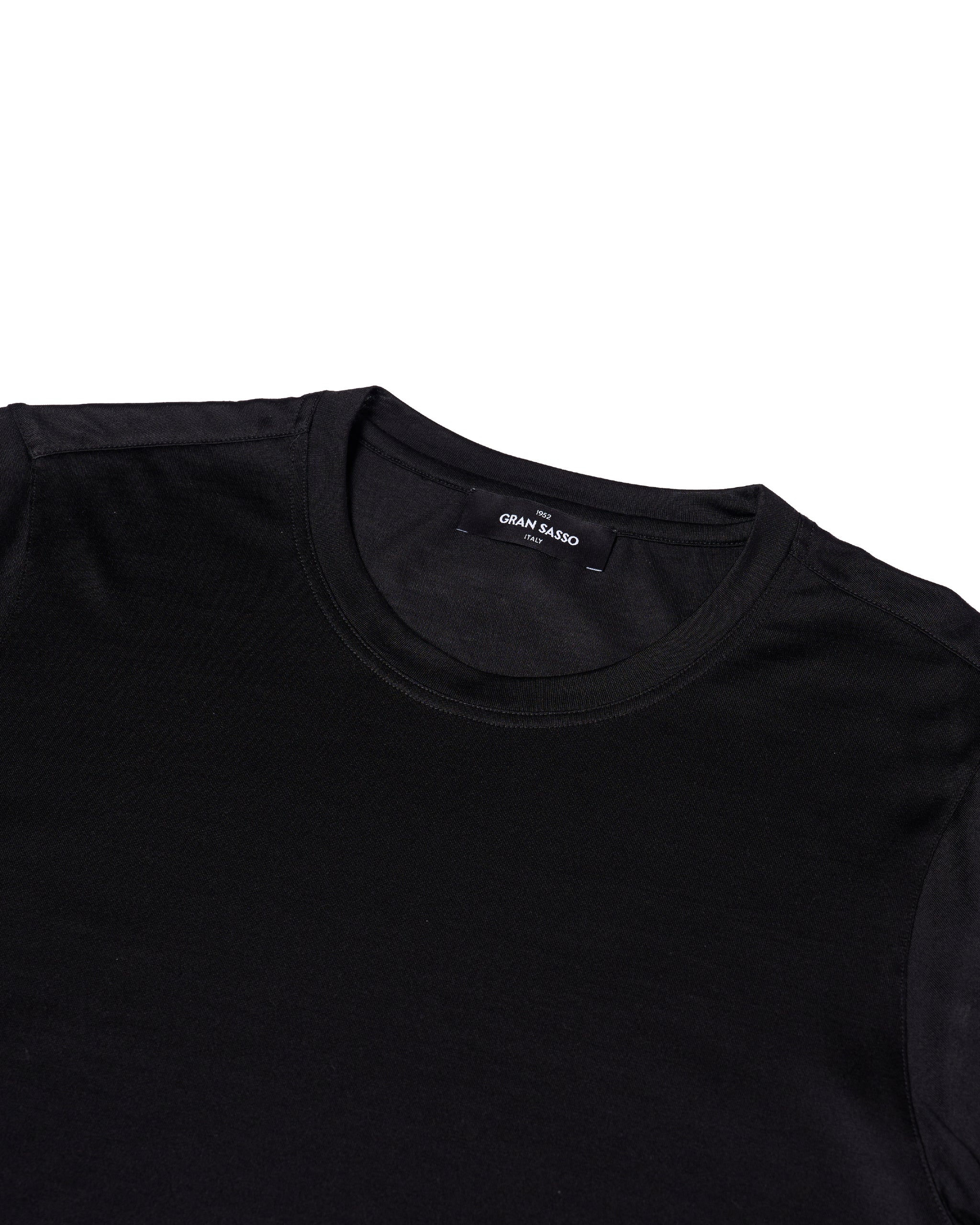 Crewneck silk jersey T-shirt - Black
