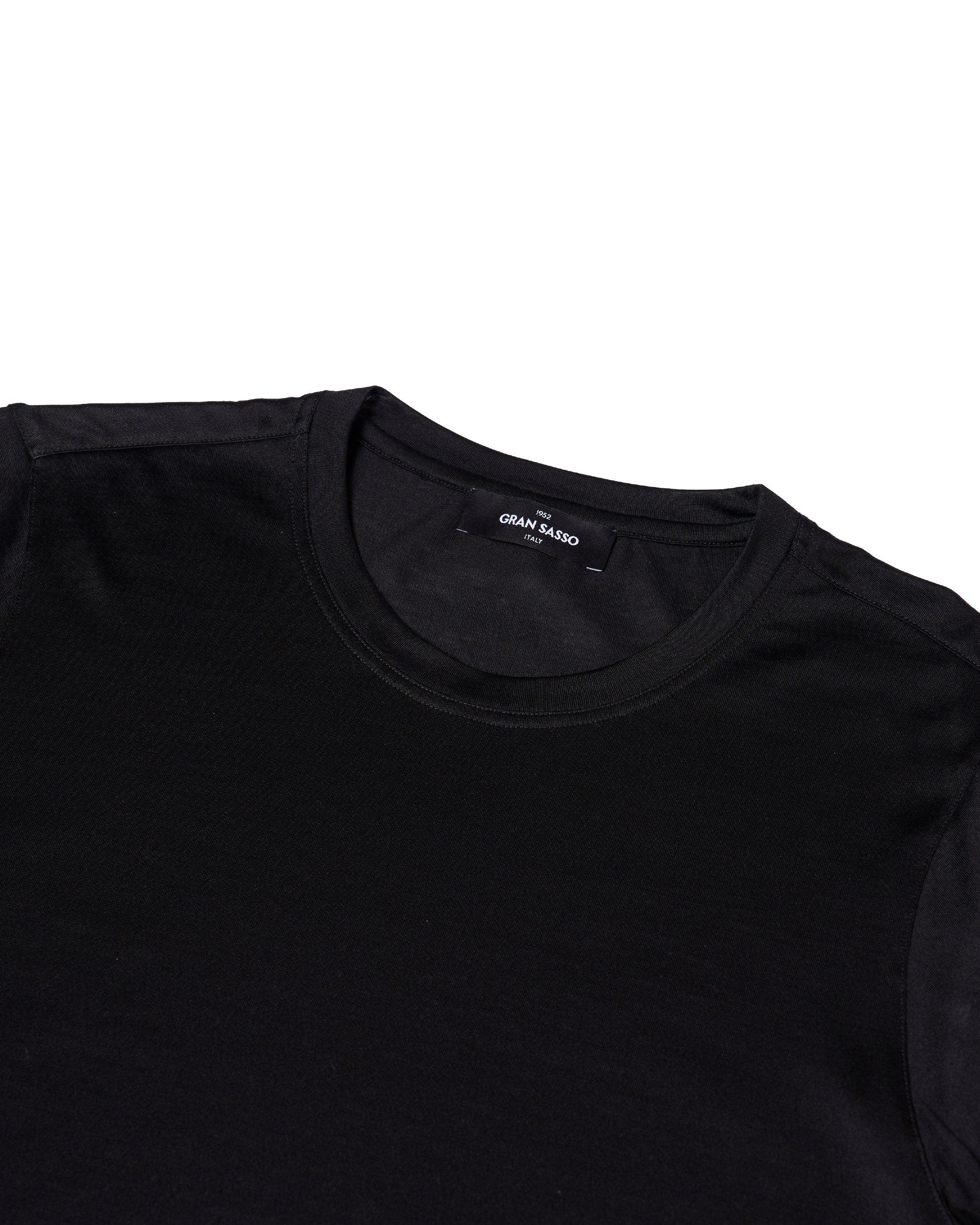 Crewneck silk jersey T-shirt - Black