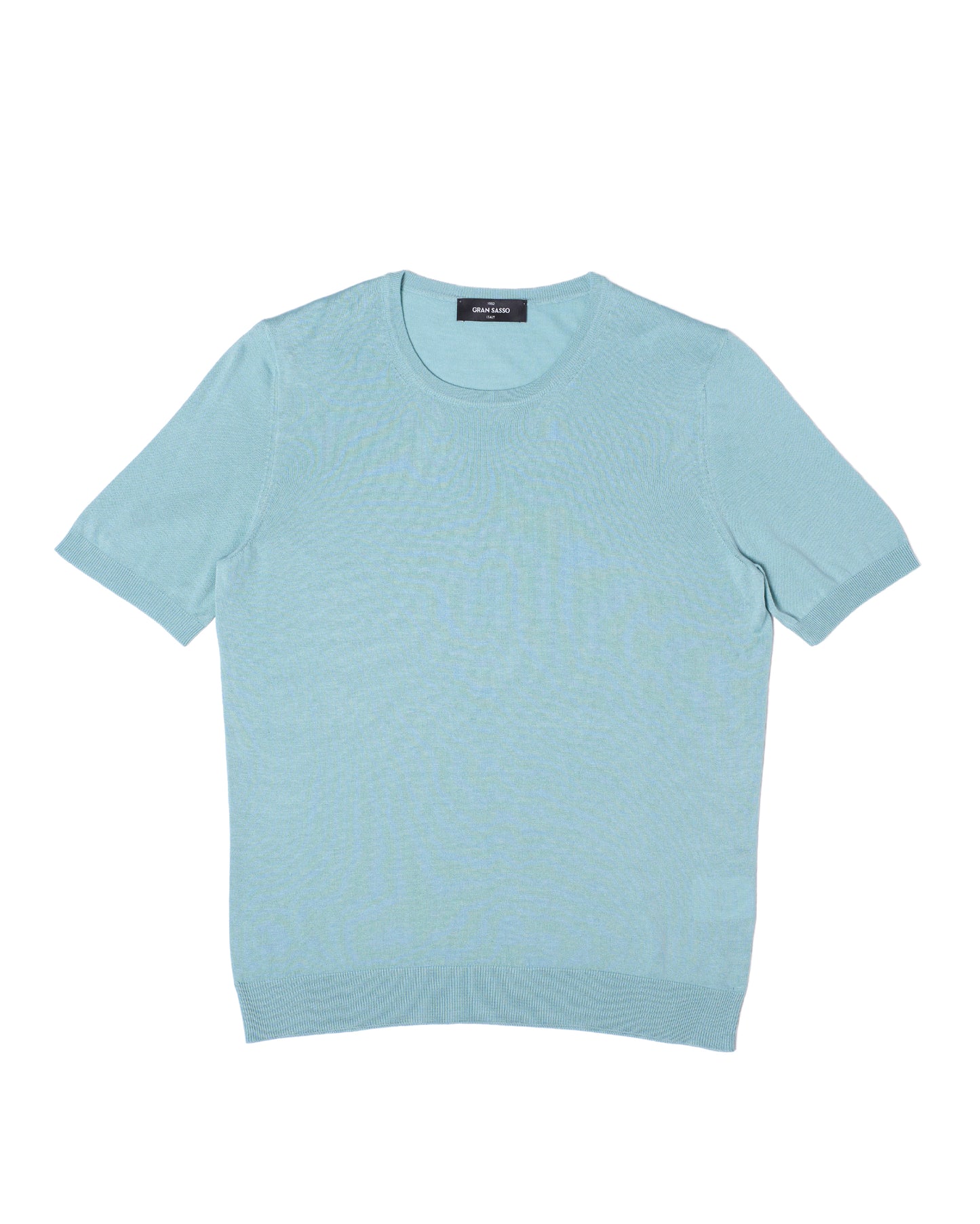 Knitted crewneck silk T-shirt - Ice blue