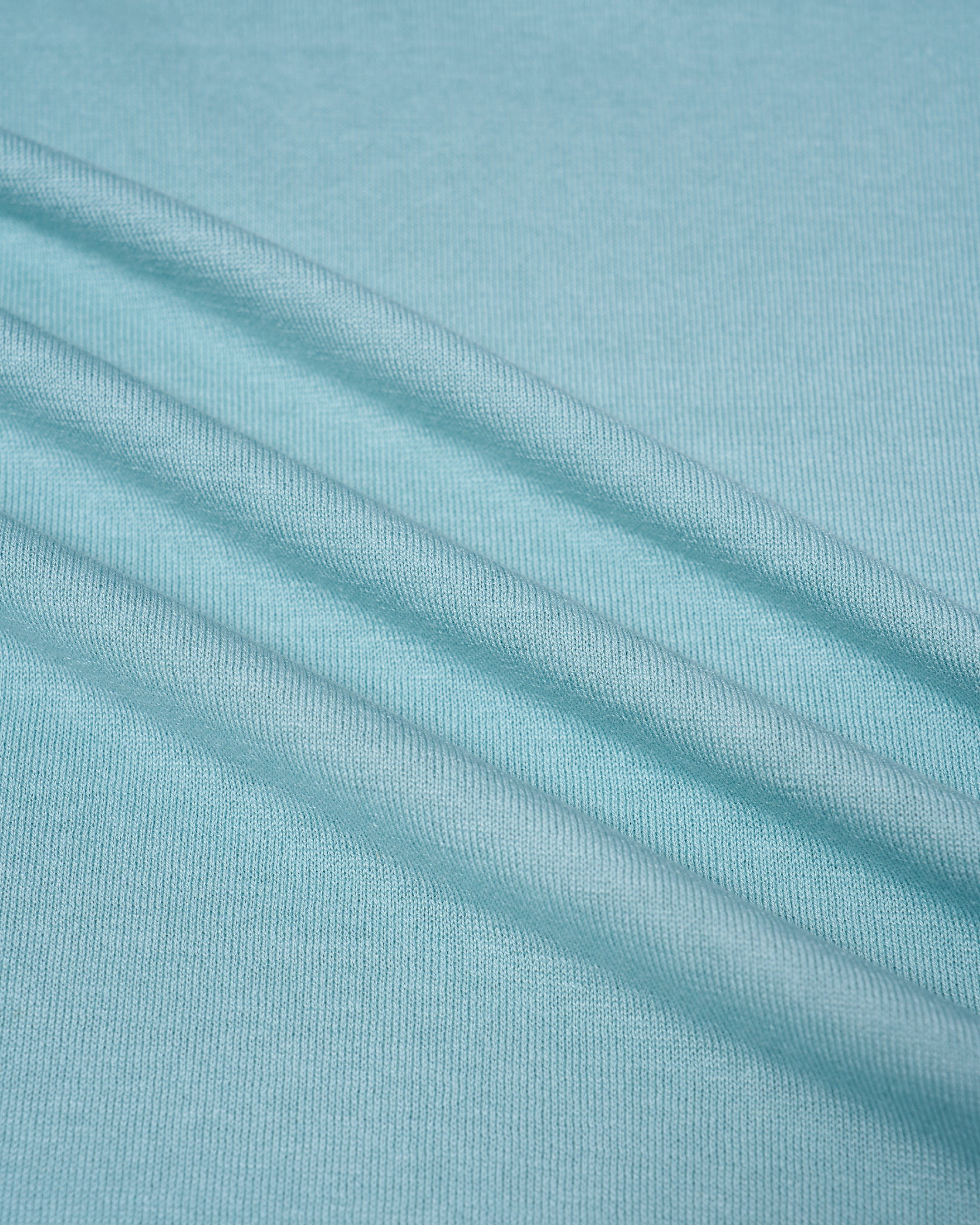 Knitted crewneck silk T-shirt - Ice blue