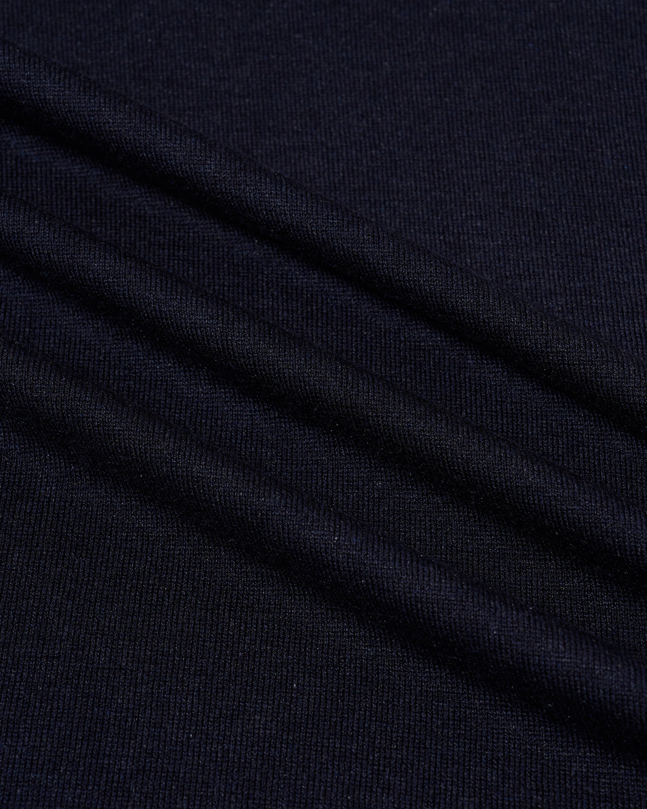 Knitted crewneck silk T-shirt - Midnight blue