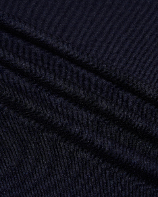 Knitted crewneck silk T-shirt - Midnight blue