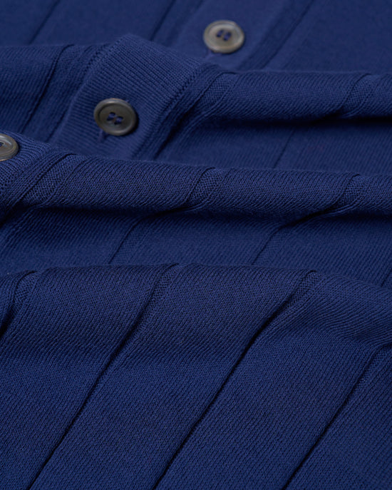 Knitted ribbed cotton shirt - Dark blue