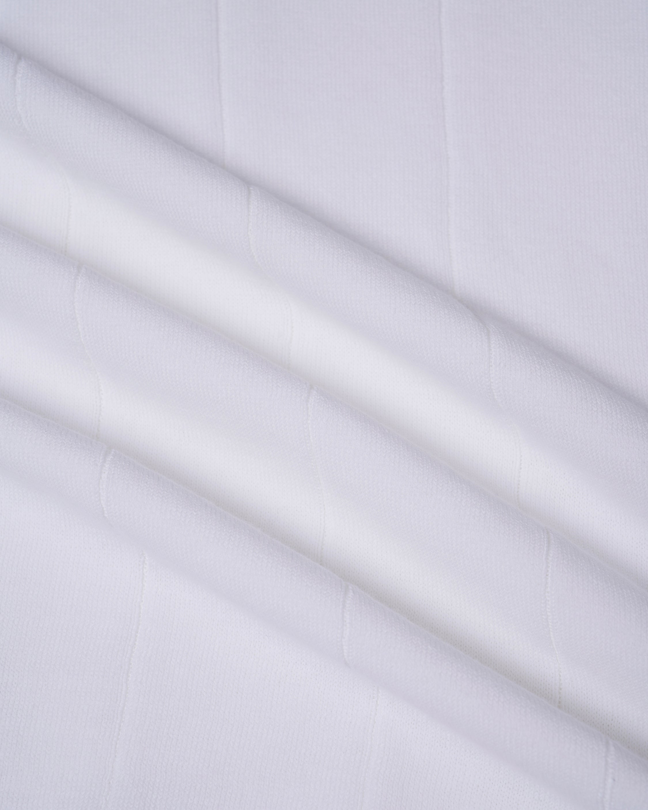 Knitted wide ribbed cotton polo - White