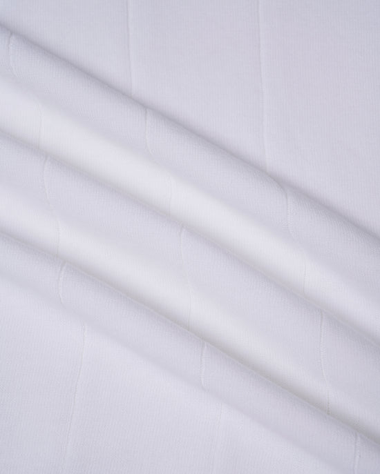 Knitted wide ribbed cotton polo - White