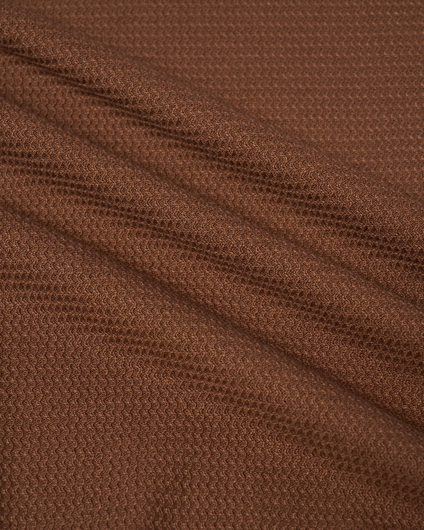 Knitted zigzag silk and cotton polo - Brown