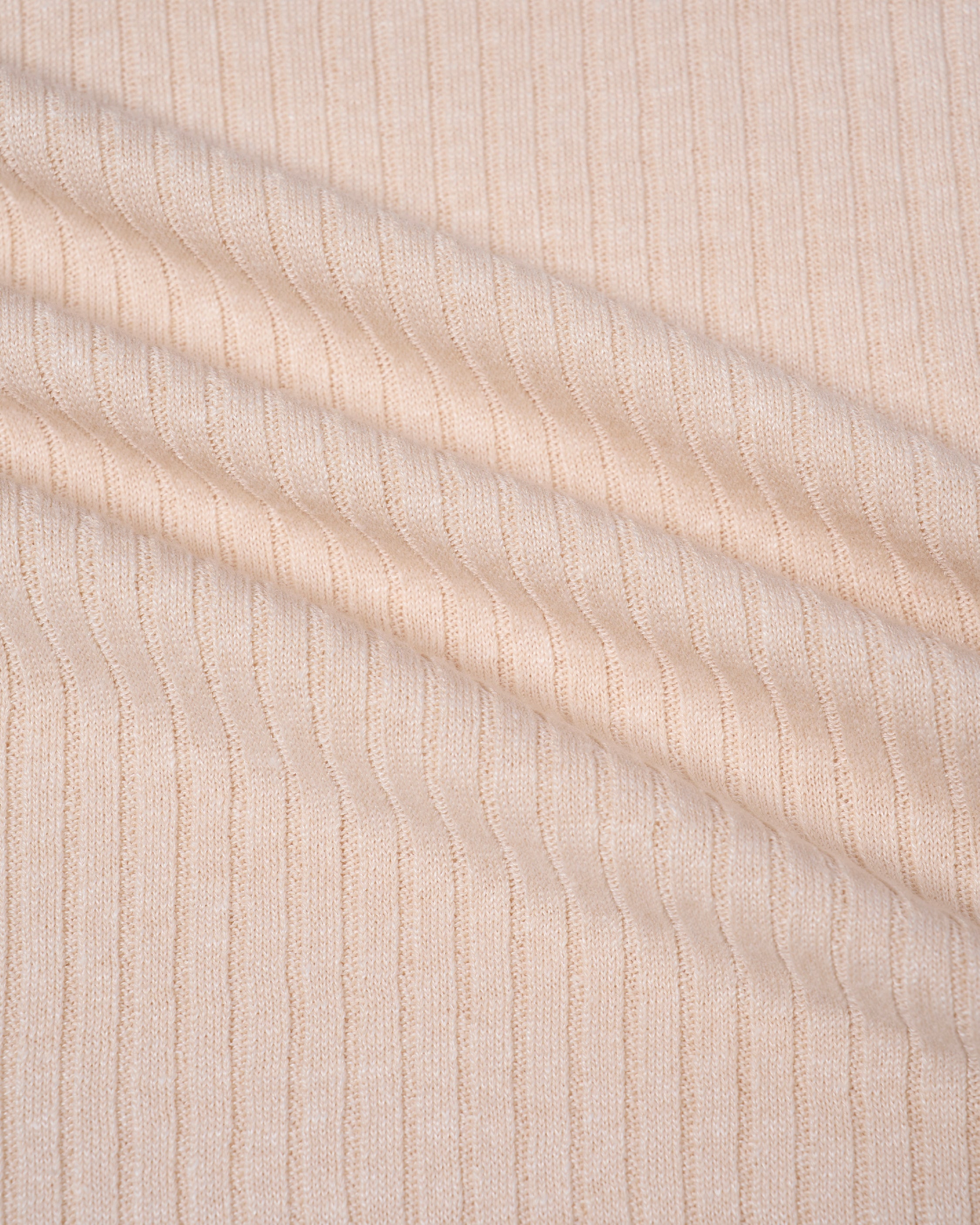 Knitted ribbed linen and cotton polo - Off white