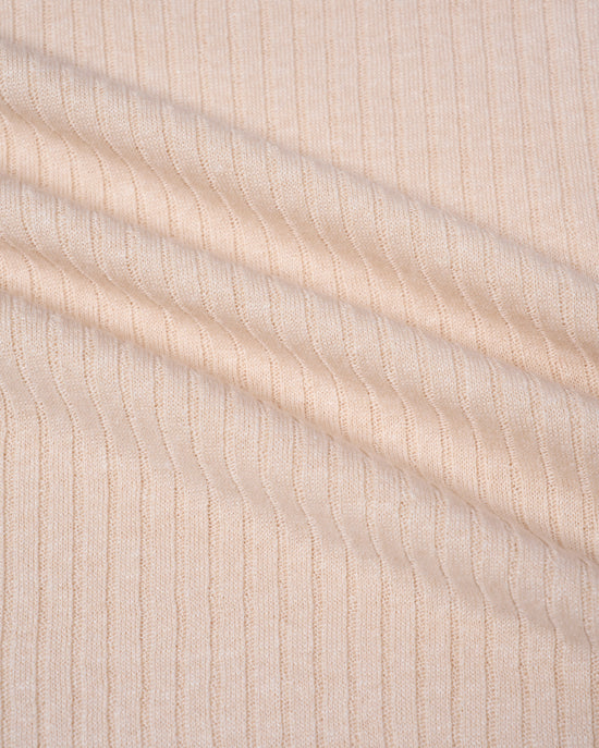 Knitted ribbed linen and cotton polo - Off white