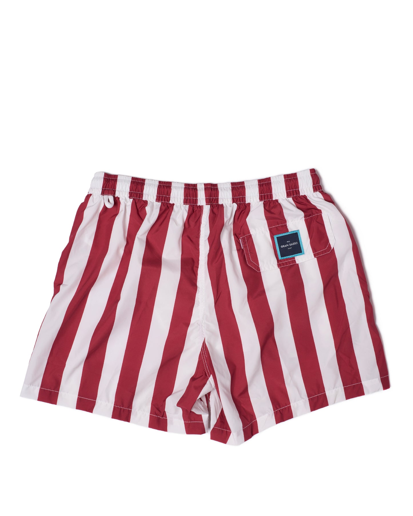 Printed large stripe swim shorts - Red and white