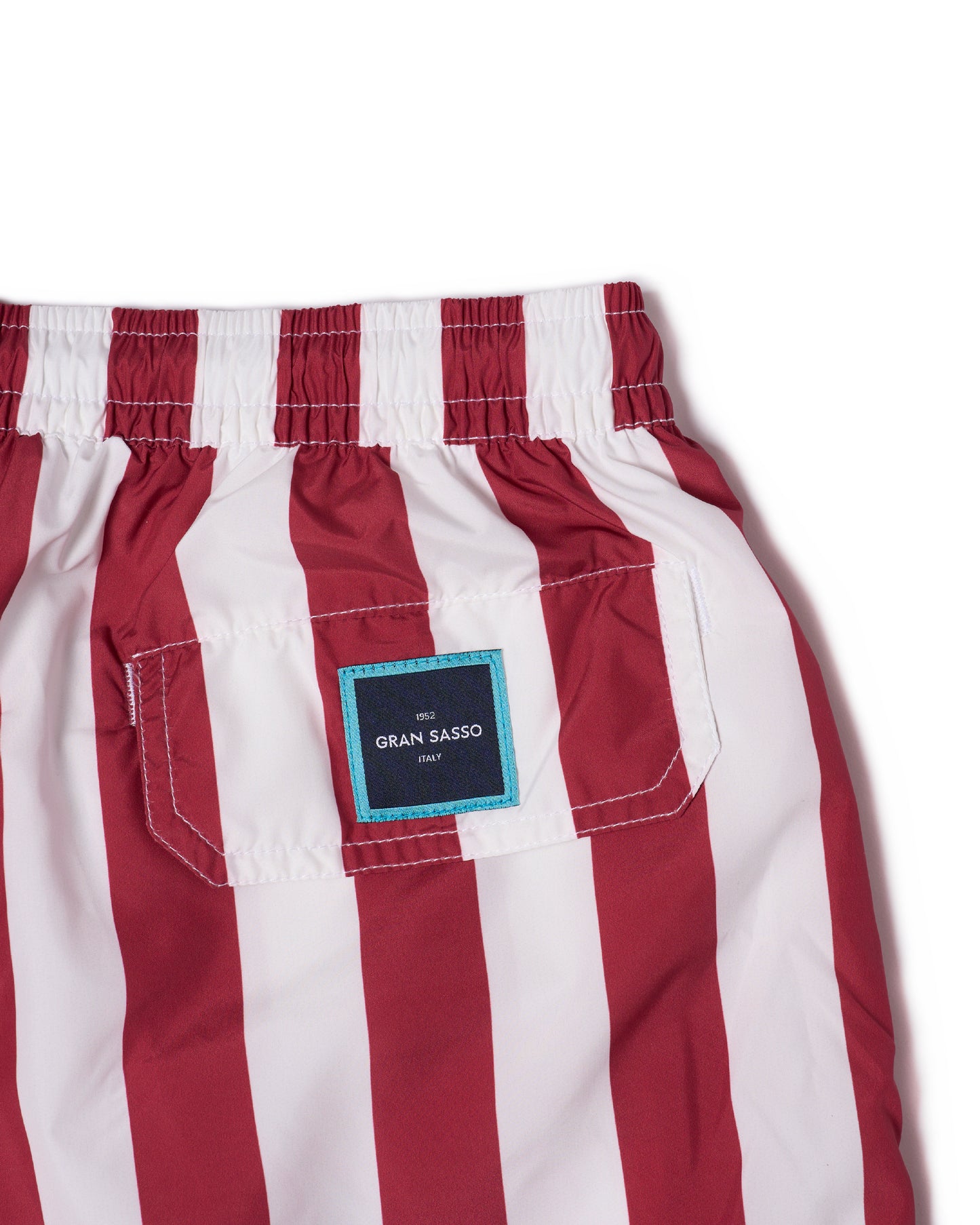 Printed large stripe swim shorts - Red and white