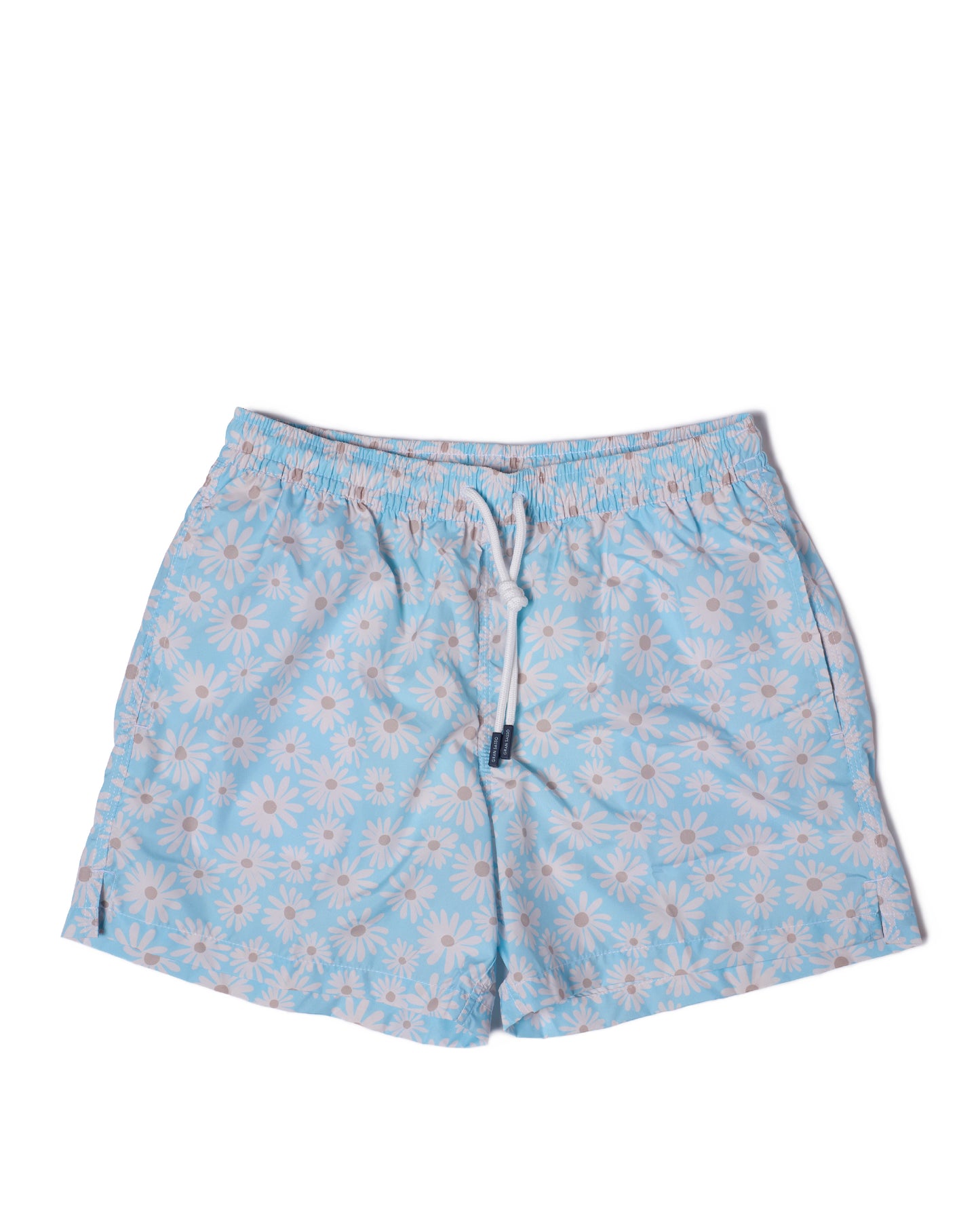 Printed Flower swim shorts - Light blue