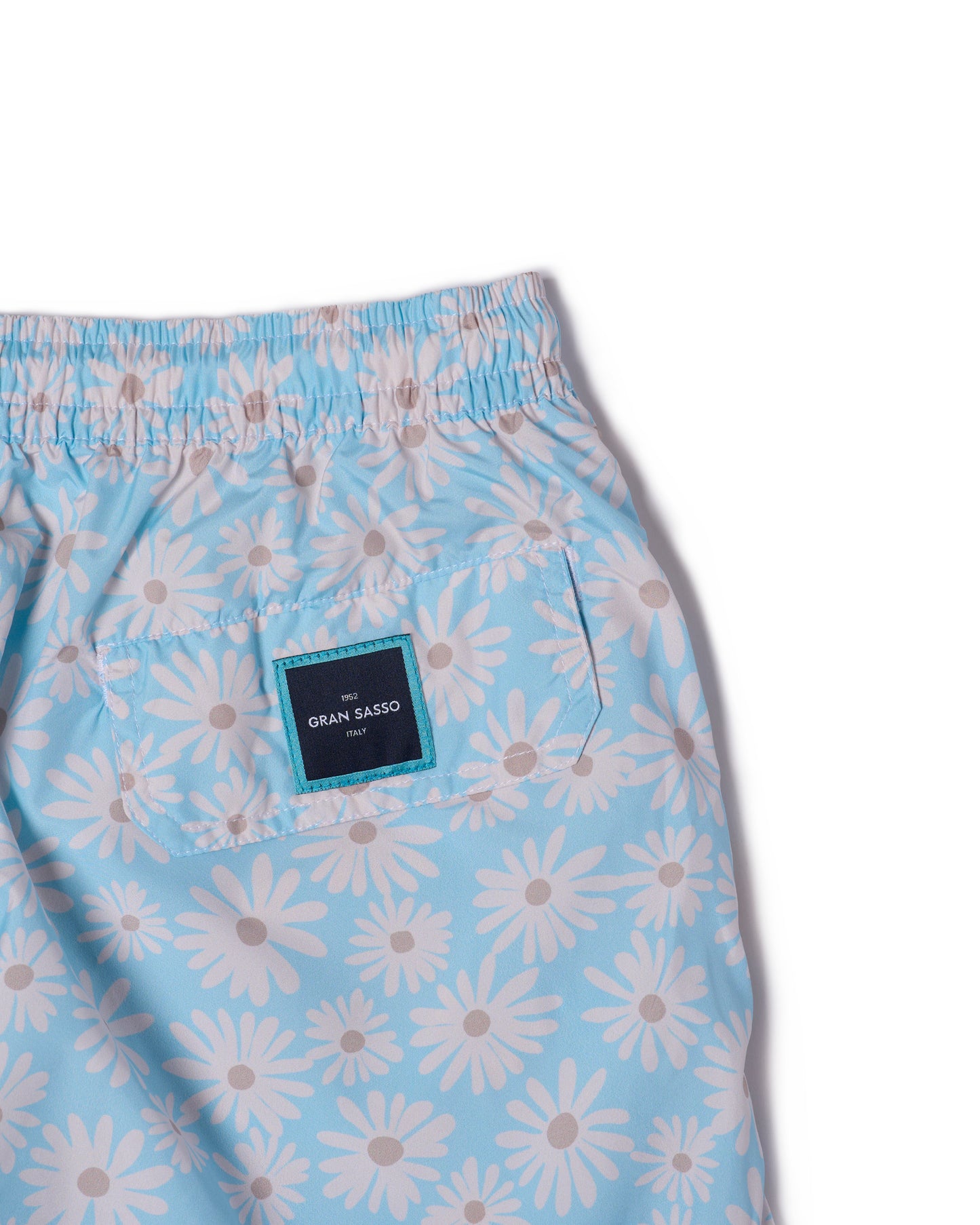 Printed Flower swim shorts - Light blue