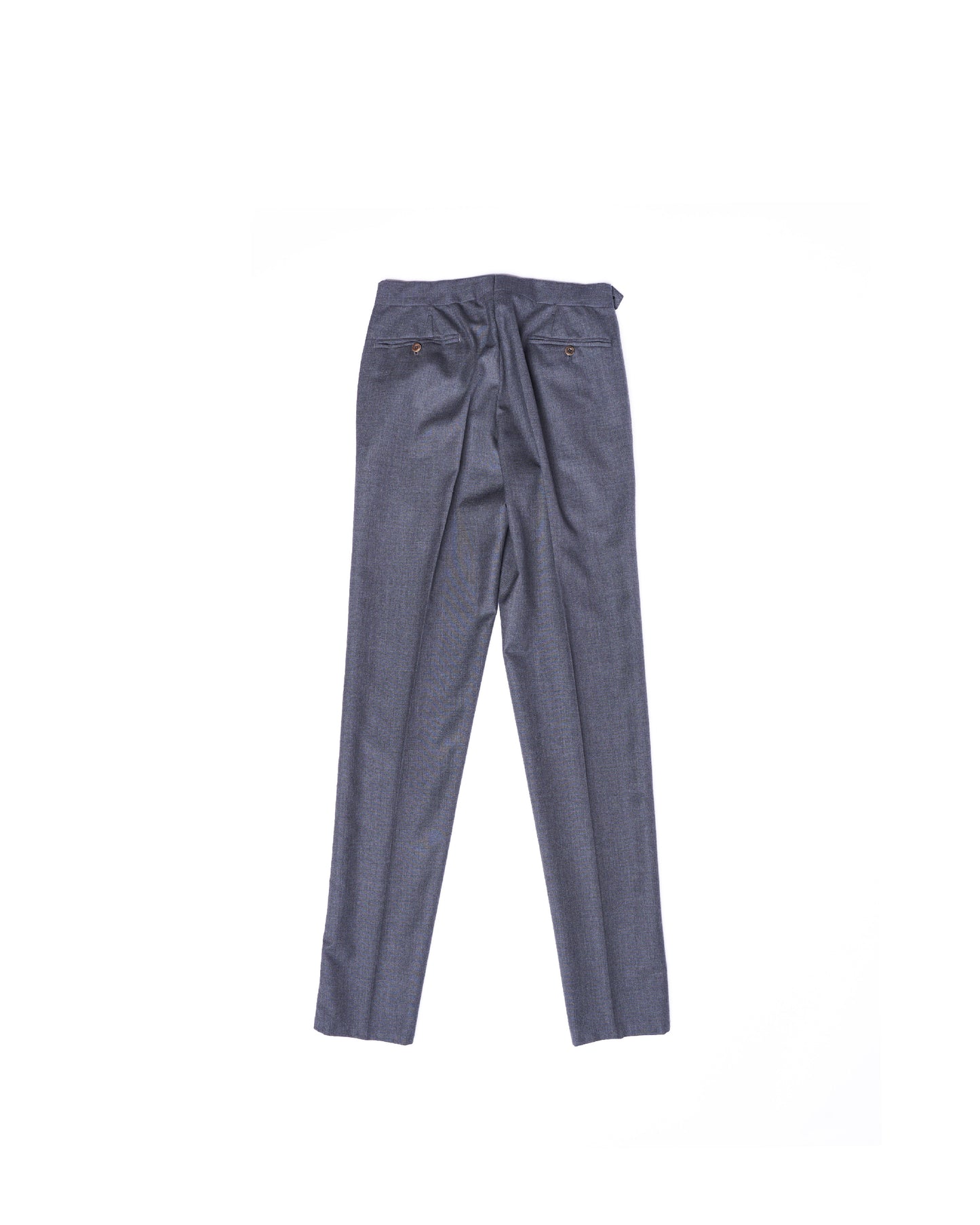 Plain wool trousers - Double pleat trousers - Medium grey