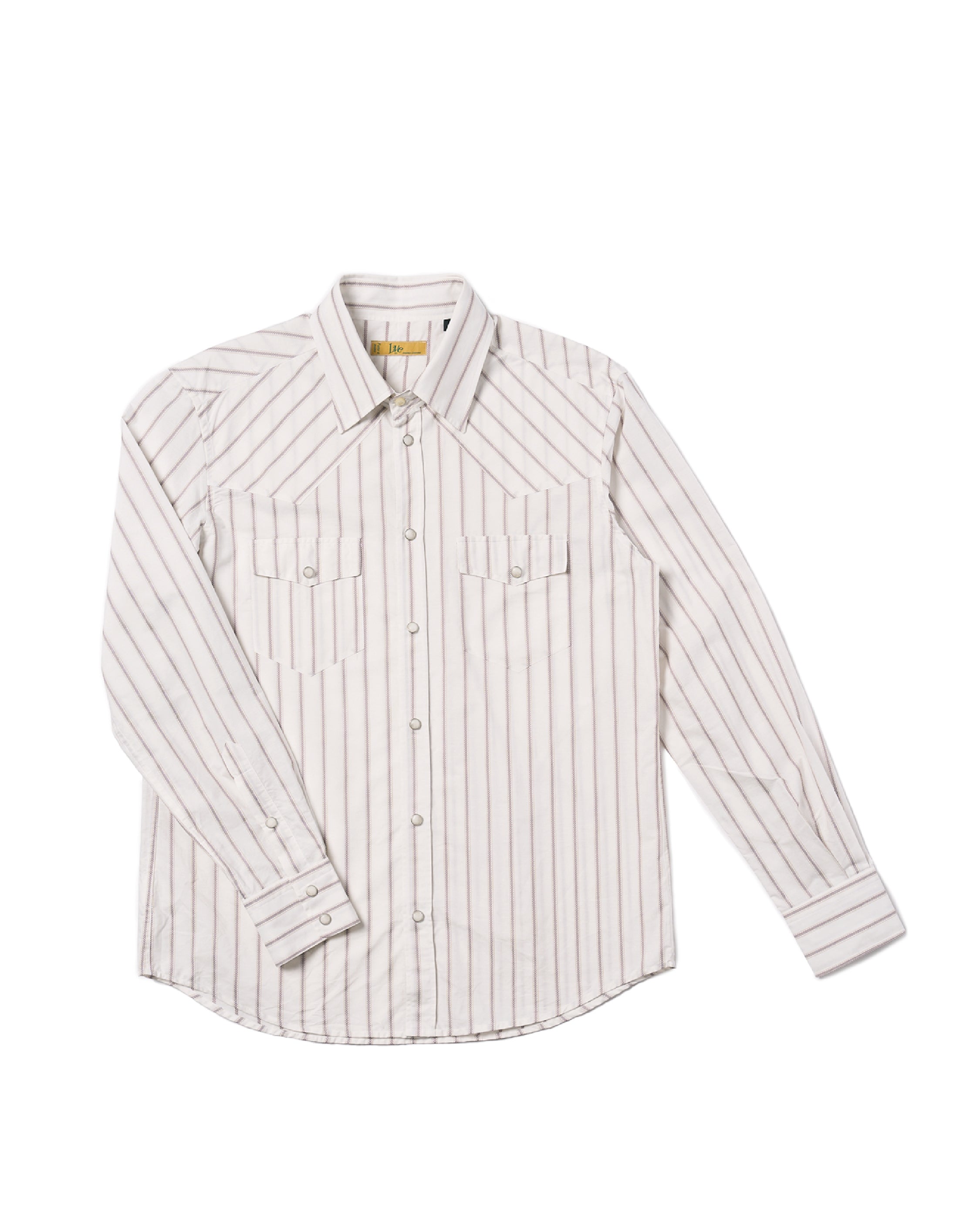 Western shirt - White with brown stripe Cotton